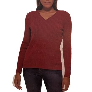 Tommy Hilfiger Burgundy V-Neck Sweater